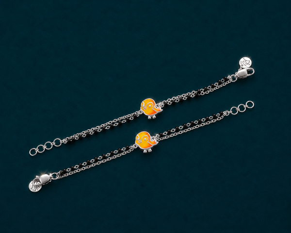 Cute Yellow Bird Nazariya Bracelet in 925 Sterling Silver