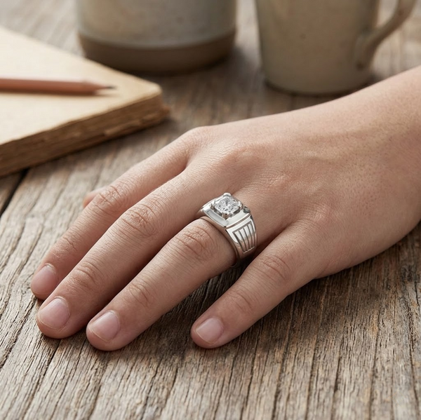 Classic Cushion-Cut Solitaire Ring – 925 Sterling Silver