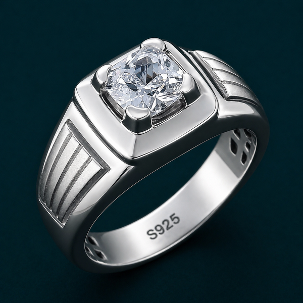 Classic Cushion-Cut Solitaire Ring – 925 Sterling Silver