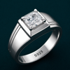 Elegant Princess Cut Solitaire Ring in 925 Sterling Silver with Platinum Finish