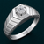 Premium S925 Silver Geometric Solitaire Ring for Men