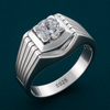925 Sterling Silver Square Frame Solitaire Ring for Men