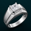 Premium Square-Cut Solitaire Ring – 925 Sterling Silver Statement Ring for Men & Women