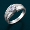 Classic S925 Silver Cushion Cut Solitaire Ring with Engraved Band Design