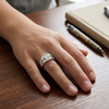 Bold Geometric Square-Cut Ring – 925 Sterling Silver Designer Statement Ring