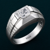 Bold Geometric Square-Cut Ring – 925 Sterling Silver Designer Statement Ring