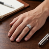 Men’s Classic Solitaire Ring – 925 Sterling Silver with Side Stone Detailing
