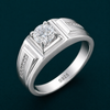 Men’s Classic Solitaire Ring – 925 Sterling Silver with Side Stone Detailing