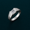 Bold Square-Cut Solitaire Men's Ring – 925 Sterling Silver S925 Hallmarked