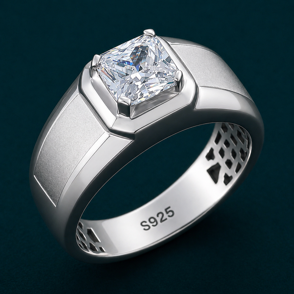 Bold Cushion-Cut Solitaire Ring – 925 Sterling Silver