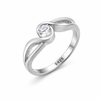 Infinity Wave Solitaire Ring in 925 Sterling Silver