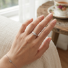Princess Cut Wave Solitaire Ring in 925 Sterling Silver