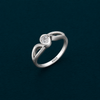 Infinity Wave Solitaire Ring in 925 Sterling Silver