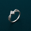 Modern Princess Cut Solitaire Ring in 925 Sterling Silver