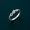 Elegant Knot Solitaire Ring in 925 Sterling Silver