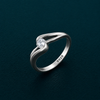 Elegant Wave Solitaire Ring in 925 Sterling Silver