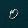 Elegant Princess Cut Curve Ring in 925 Sterling Silver