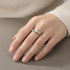 Elegant Princess Cut Curve Ring in 925 Sterling Silver
