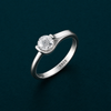 Elegant Round Solitaire Curve Prong Ring in 925 Sterling Silver