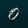 Elegant Infinity Bow Solitaire Ring in 925 Sterling Silver
