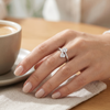 Double Heart Silver Ring for Women