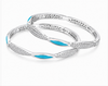 Premium Turquoise Accent Diamond-Studded Bangles