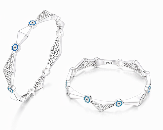 Luxury Geometric Evil Eye Bangles