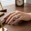 Dual Texture Scalloped Band Ring in 925 Sterling Silver