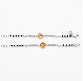 Cute Sunshine Smiley Nazariya Bracelet in 925 Sterling Silver