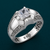Premium 925 Sterling Silver Square Solitaire Ring with Designer Engraved Band